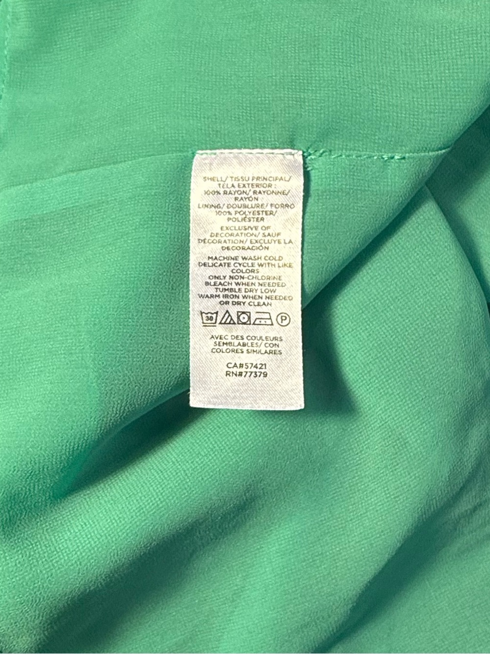 Ann Taylor Green/Teal V-Neck Pintuck Dress - Picture 4 of 6